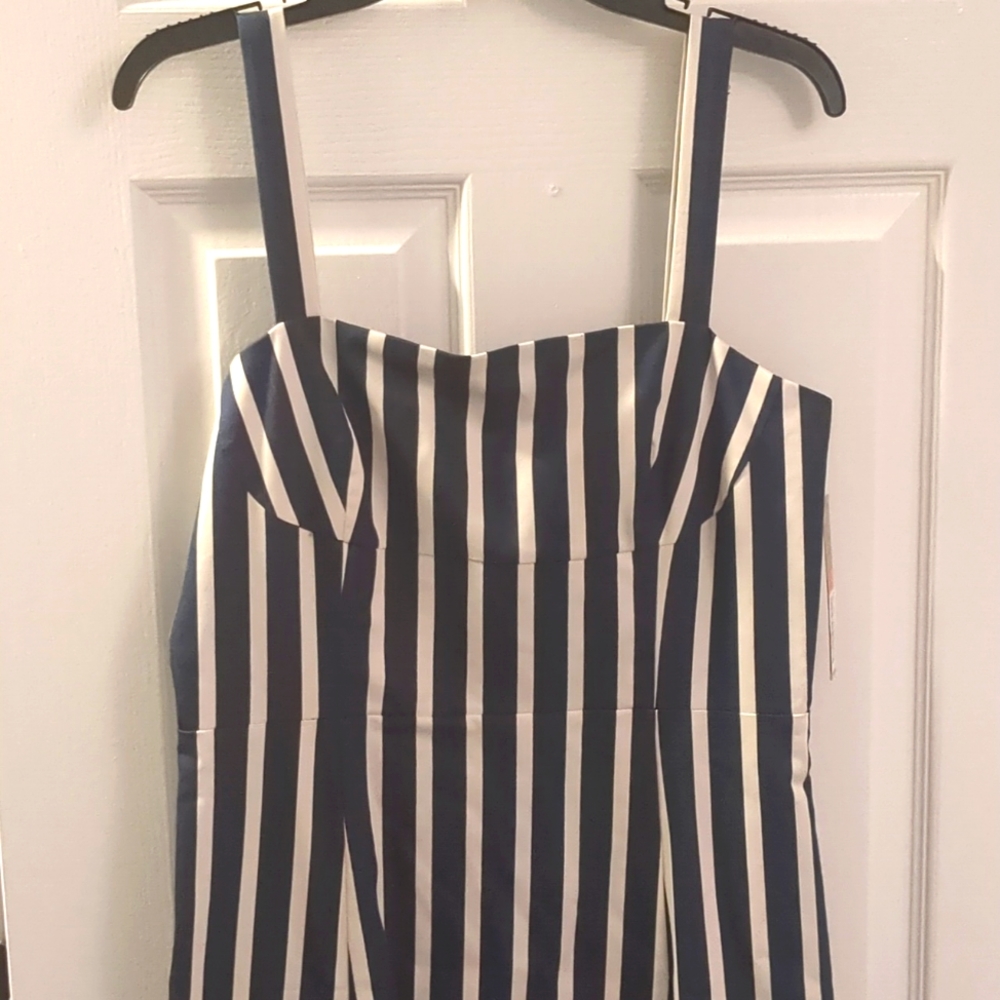NWT Gianna Bini blue and white striped dress